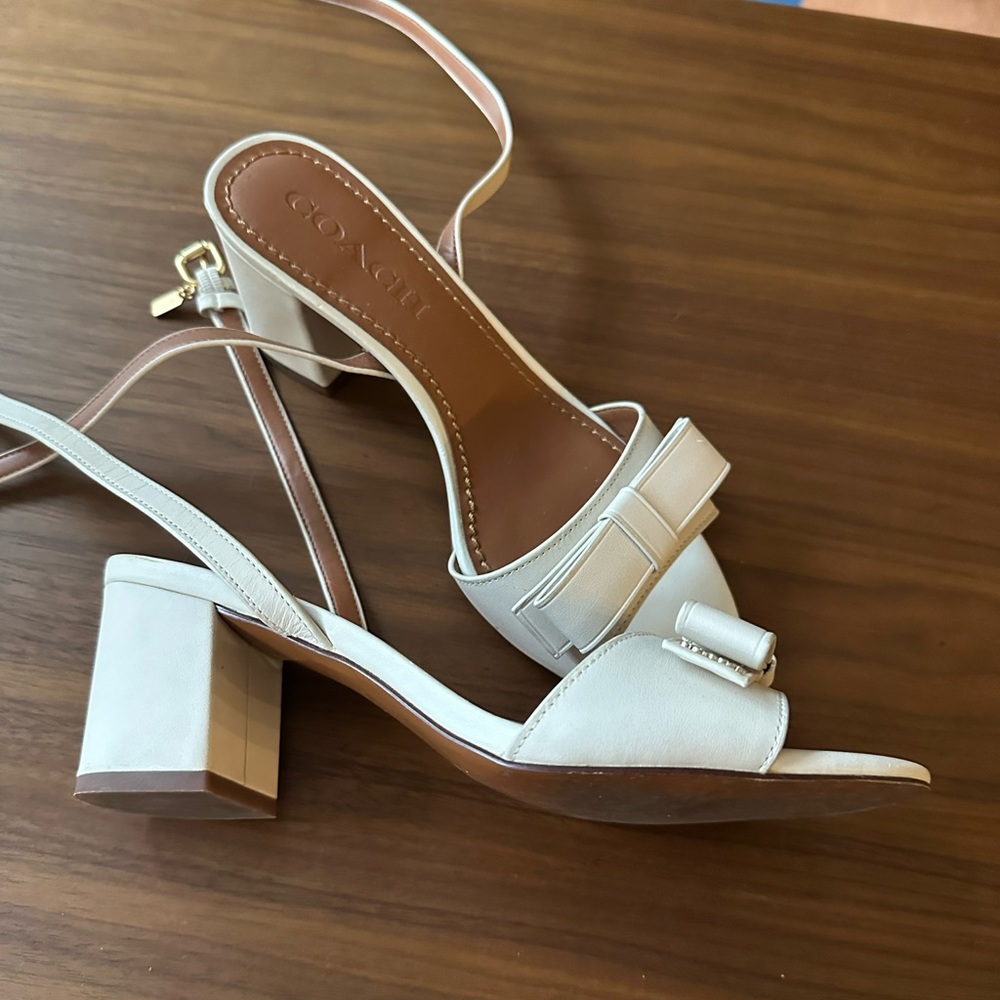 Coach Camille Leather Bow Sandal